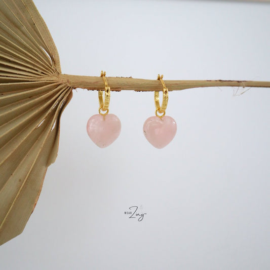 The Amore Hoops WearZing Rose Quartz 