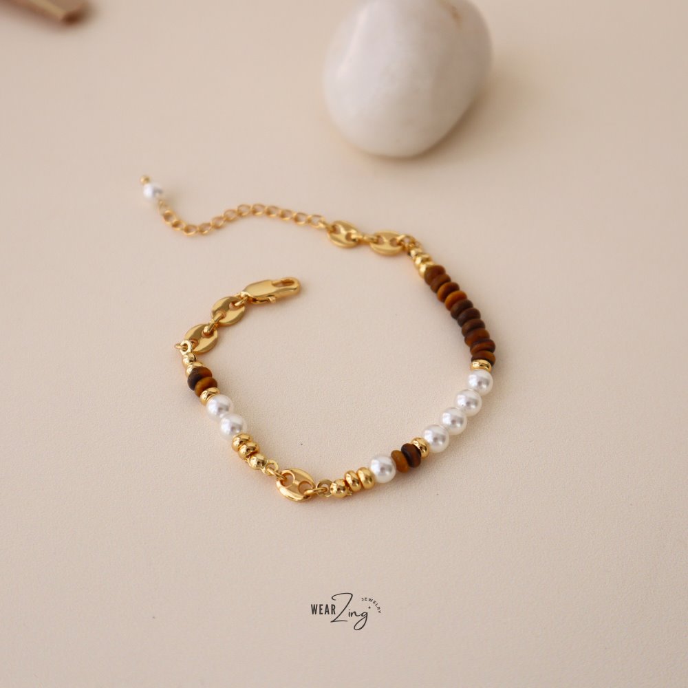 Tiger's Eye Bead Bracelet WearZing 