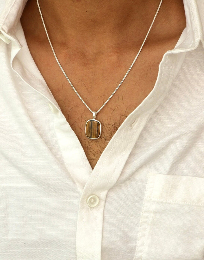 Tiger's Eye Men Pendant WearZing 