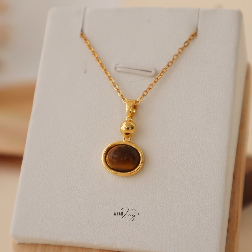 Tigers Eye Oval Pendant WearZing 