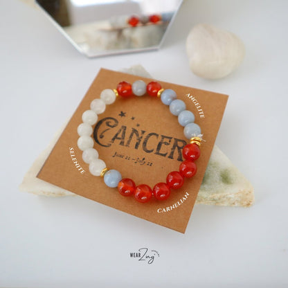 Zodiac Aura Bead Bracelet WearZing Cancer 