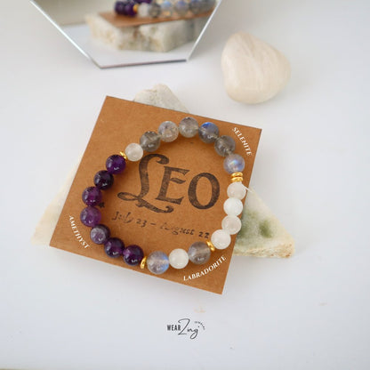 Zodiac Aura Bead Bracelet WearZing Leo 