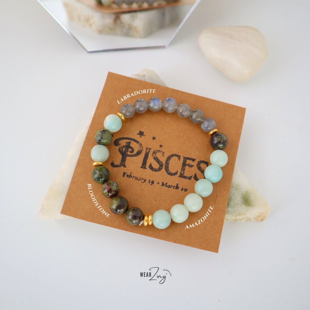 Zodiac Aura Bead Bracelet WearZing Pisces 