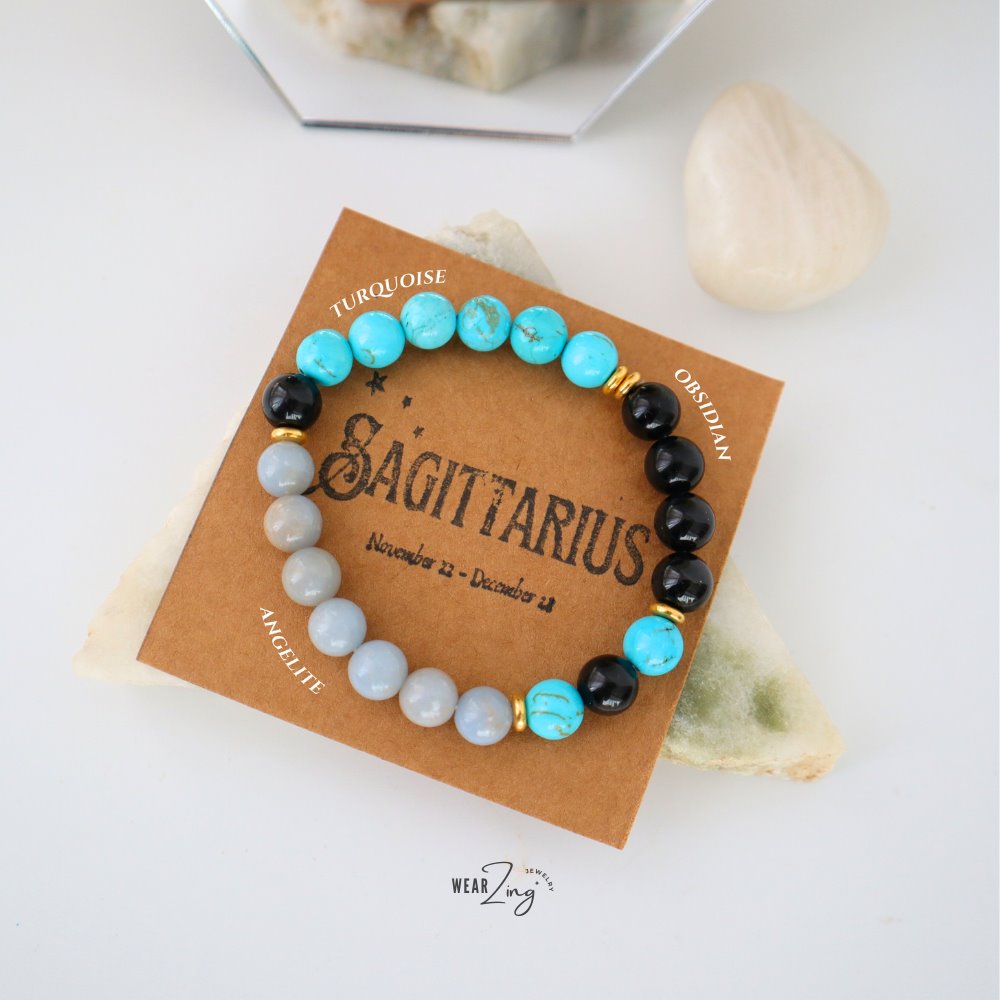 Zodiac Aura Bead Bracelet WearZing Sagittarius 