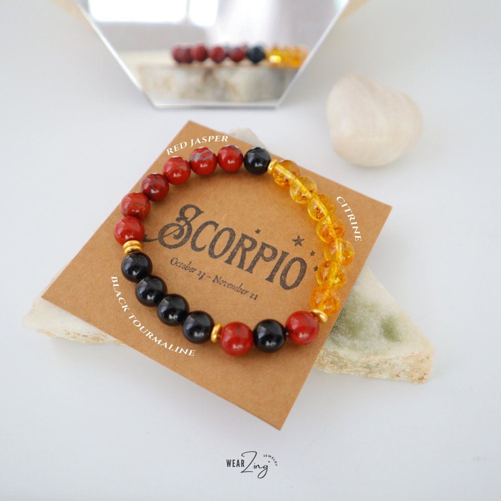 Zodiac Aura Bead Bracelet WearZing Scorpio 