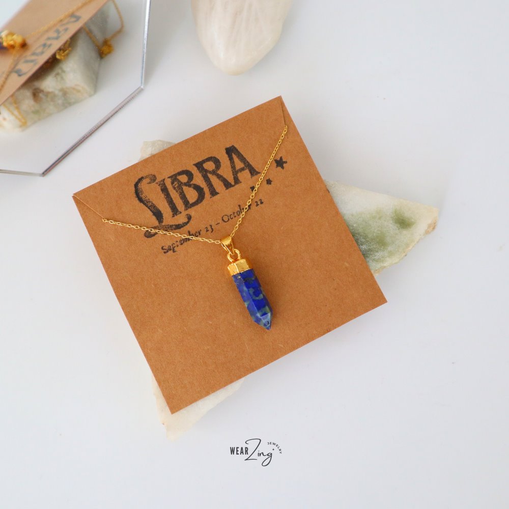 Zodiac Aura Pendant WearZing Libra - Lapis 