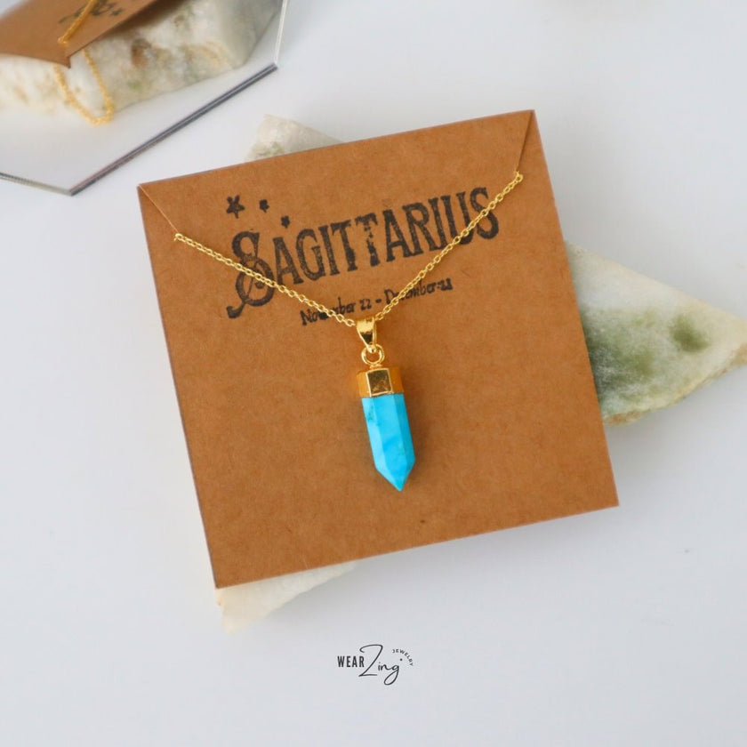 Zodiac Aura Pendant WearZing Sagittarius - Turquoise 