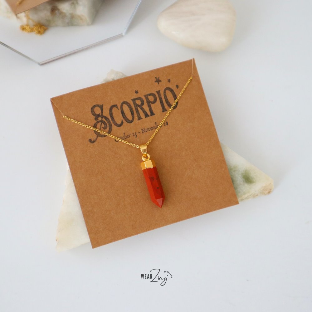 Zodiac Aura Pendant WearZing Scorpio - Red Jasper 