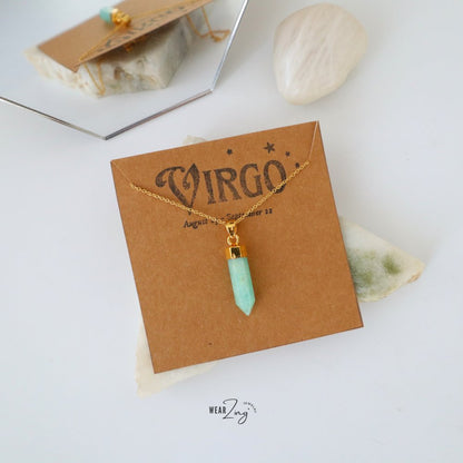 Zodiac Aura Pendant WearZing Virgo - Amazonite 