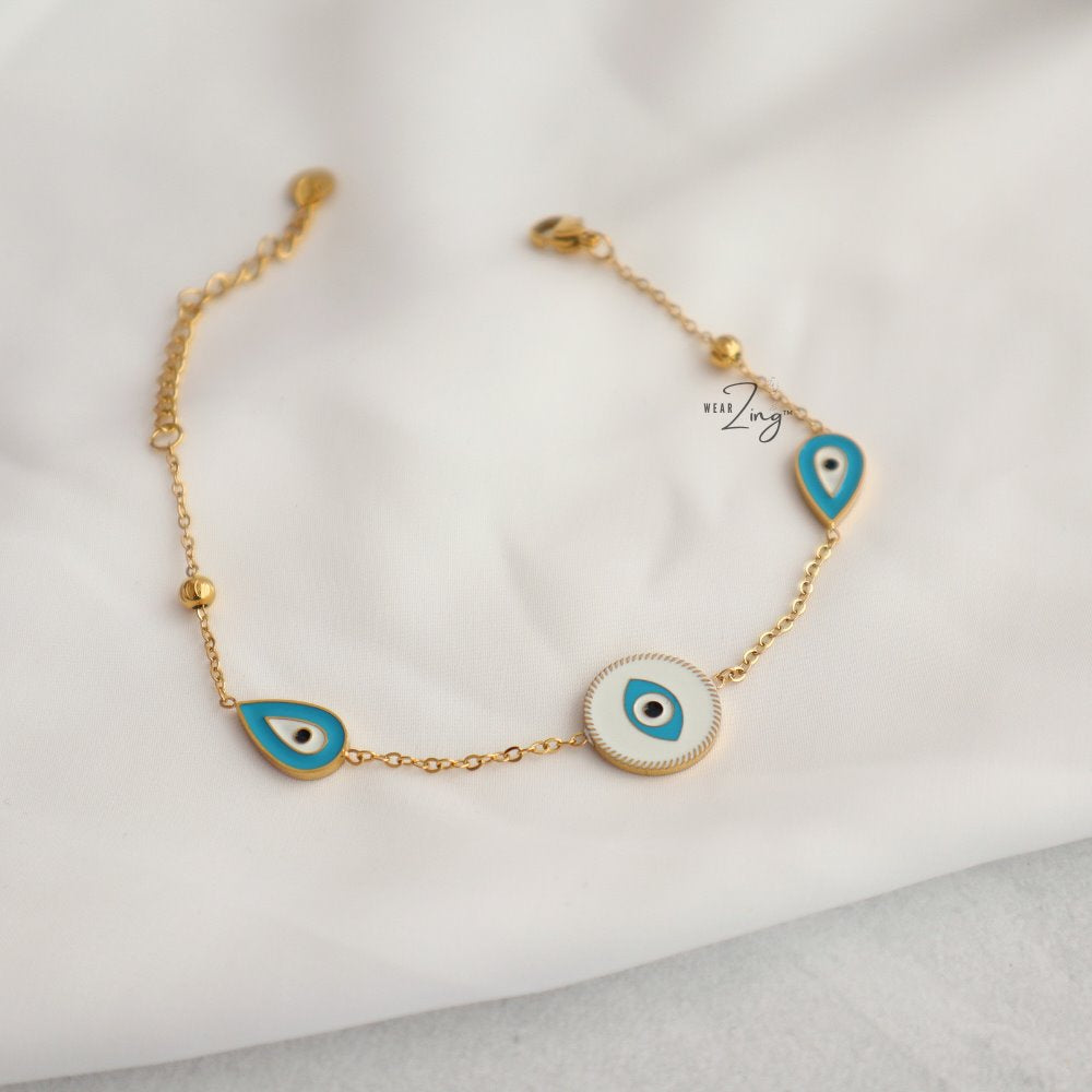 3 Line Evil Eye Chain Bracelet WearZing 