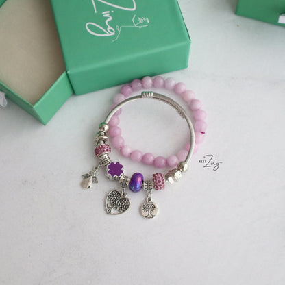 Allure Charm Bracelet Set Jewelry WearZing Kunzite 