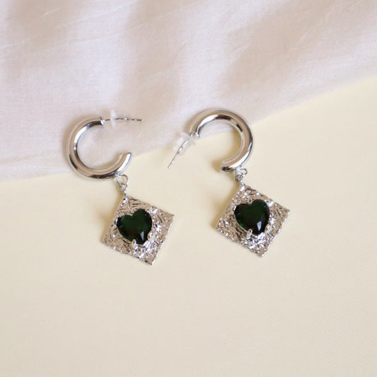 Cleo Earring - Green Heart WearZing 