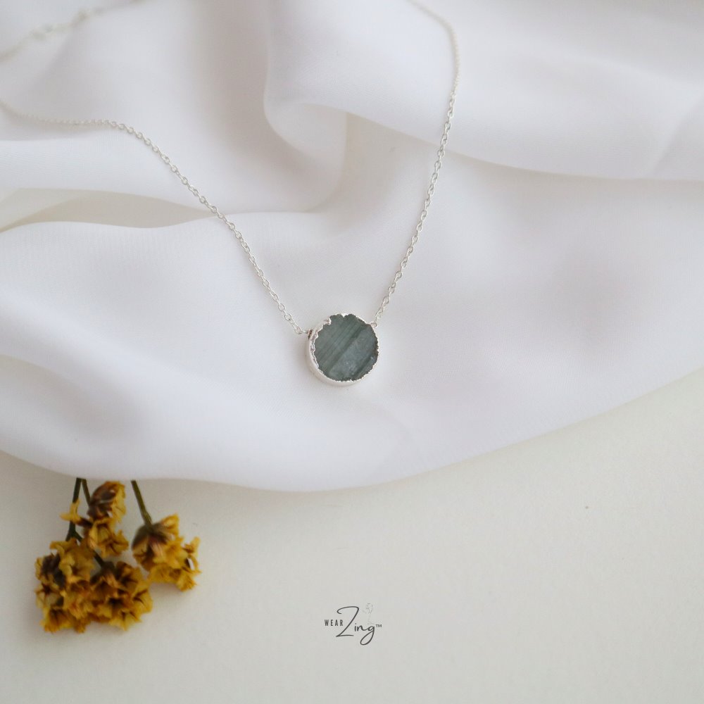 Covet Gemstone Pendant Jewelry WearZing Aquamarine Silver 