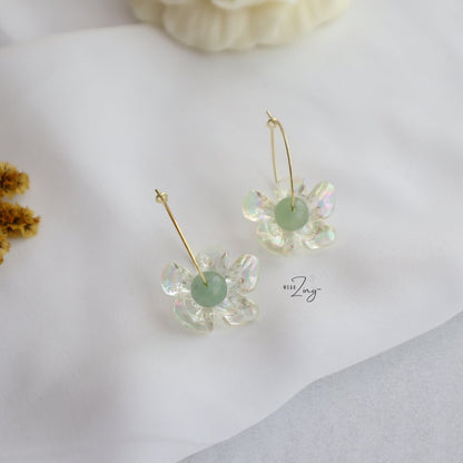 Flora Gem Earrings Jewelry WearZing Green Aventurine 