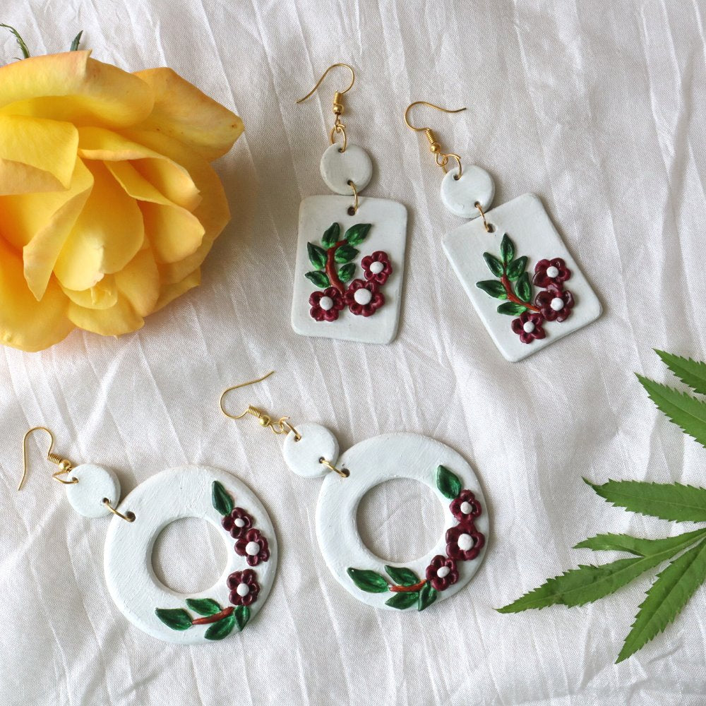 Flower Clay Earrings WearZing 