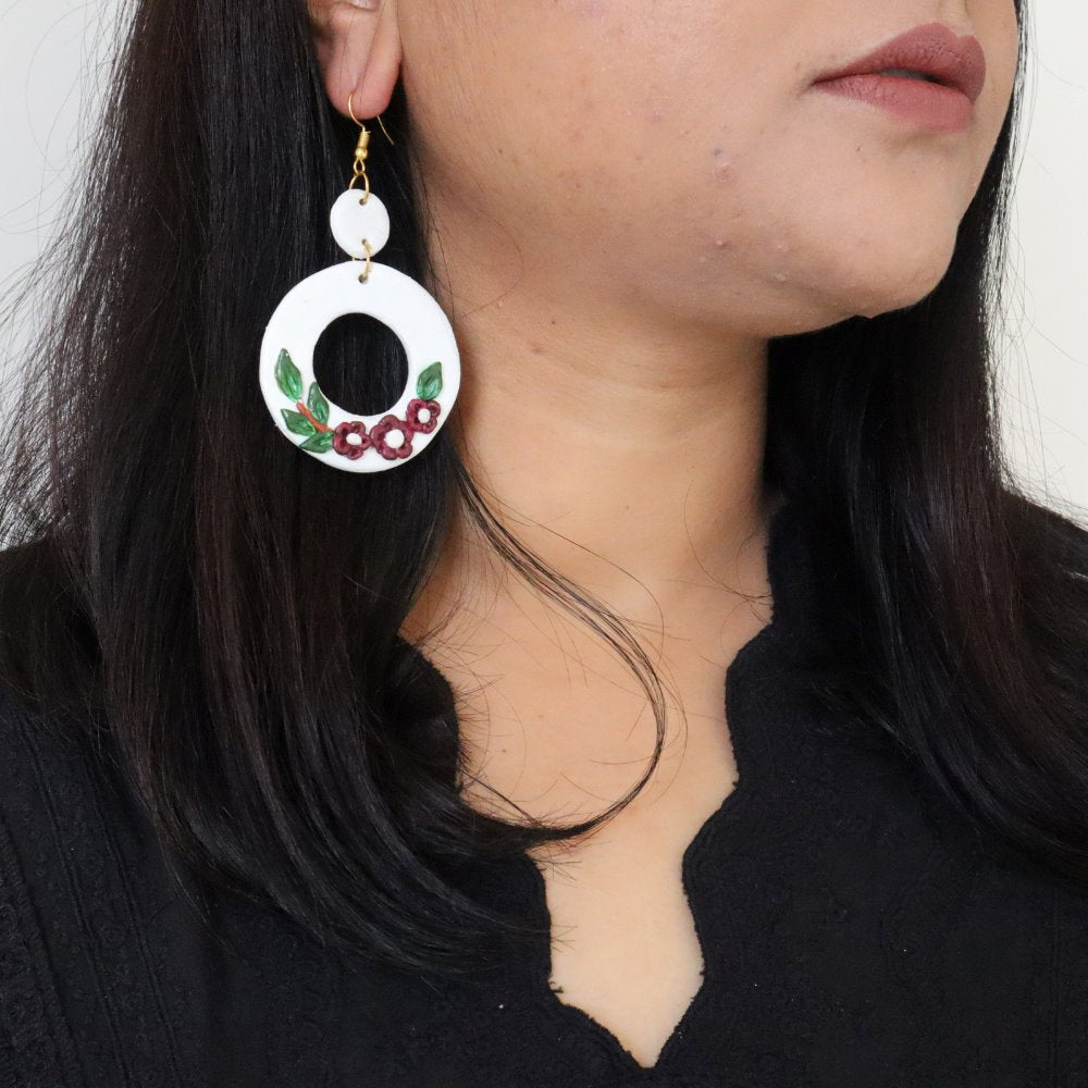 Flower Clay Earrings WearZing Circular 