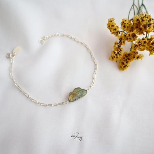  Silver Chain Bracelet Labradorite Cloud 