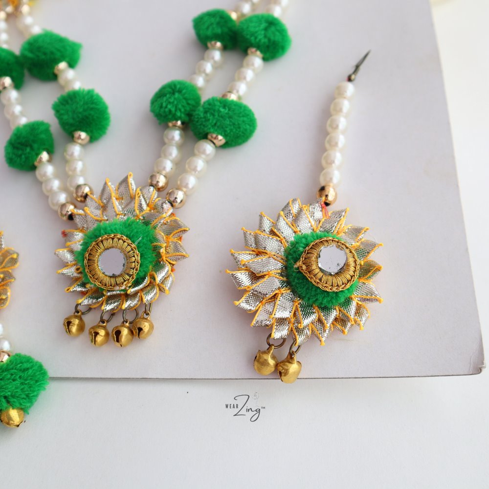 Green PomPom Handmade Wedding Set WearZing 