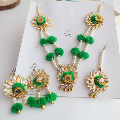 Green PomPom Handmade Wedding Set WearZing 