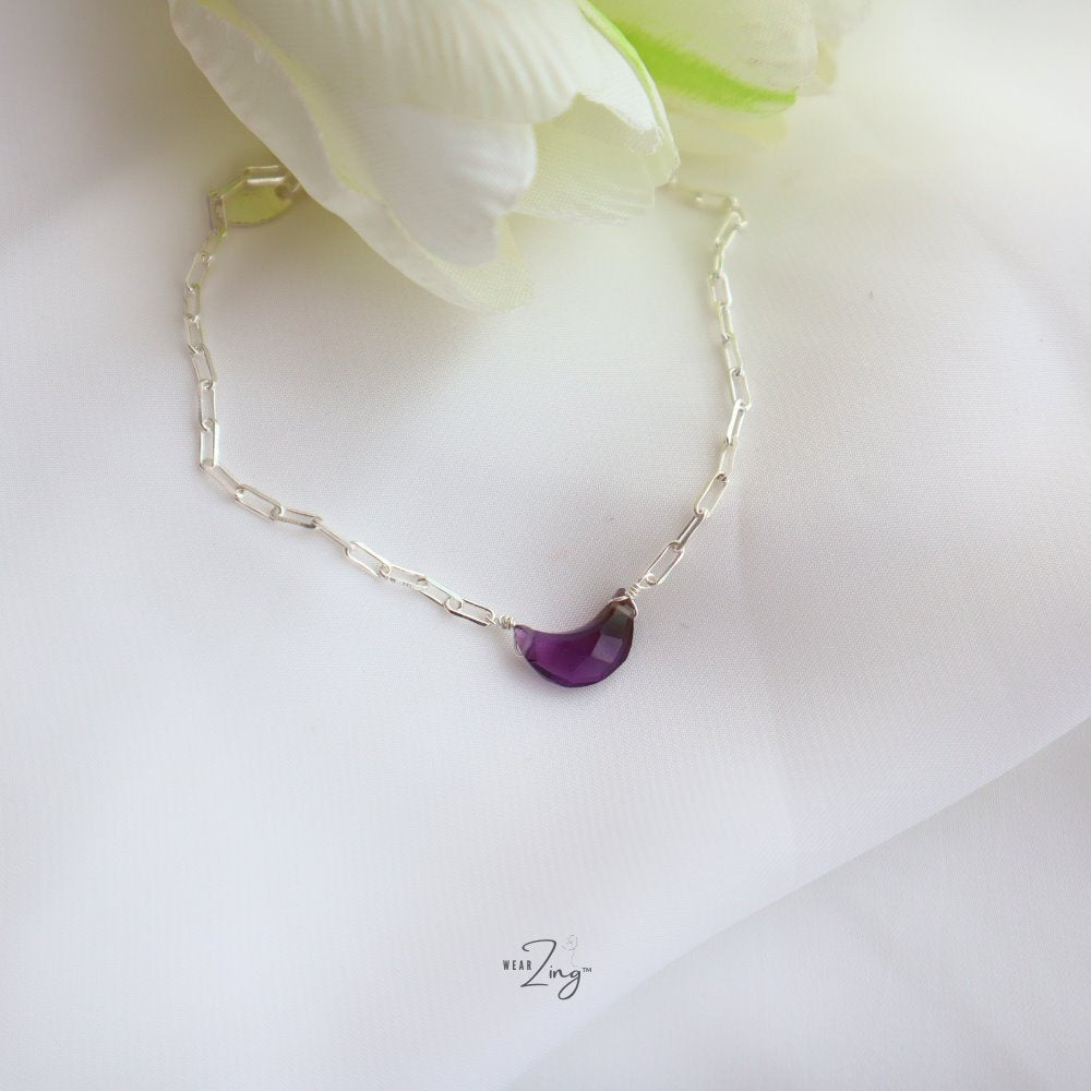 Lunar Silver Chain Bracelet WearZing Amethyst Silver 