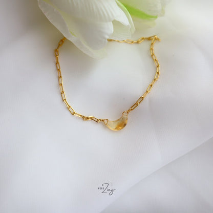 Lunar Silver Chain Bracelet WearZing Citrine Gold 