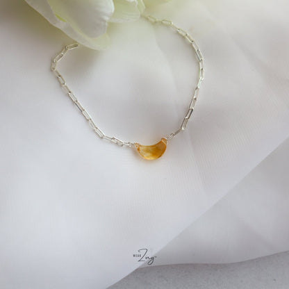 Lunar Silver Chain Bracelet WearZing Citrine Silver 