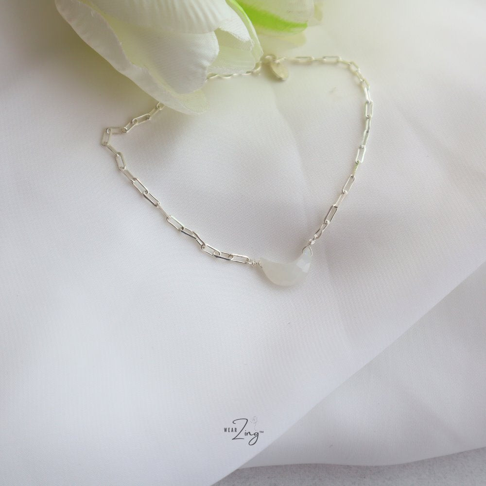 Lunar Silver Chain Bracelet WearZing Moonstone Silver 