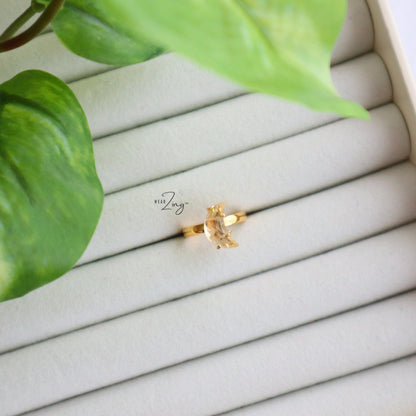 Minimal Moon Ring WearZing Citrine 