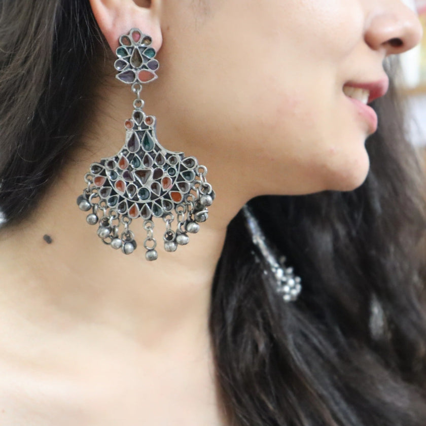 Oxidized Black Metal Earrings WearZing 