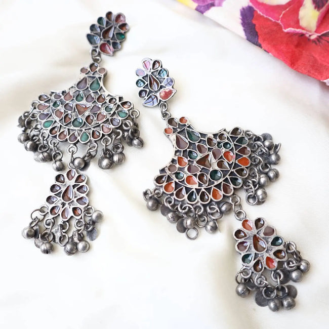 Oxidized Black Metal Earrings 5 WearZing - Crystal Jewelry Store in India