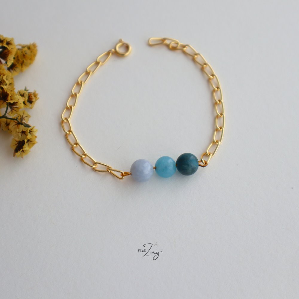 Zee Ombre Beads Bracelet Jewelry WearZing Blue Lake 