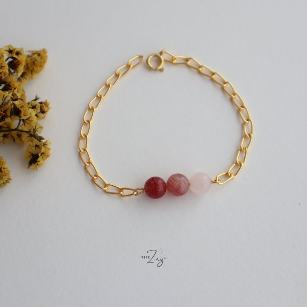 Zee Ombre Beads Bracelet Jewelry WearZing Rose Side 